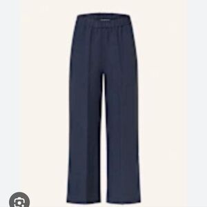 Antonelli Firenze navy pleated straight leg linen blend pants Sz 8
